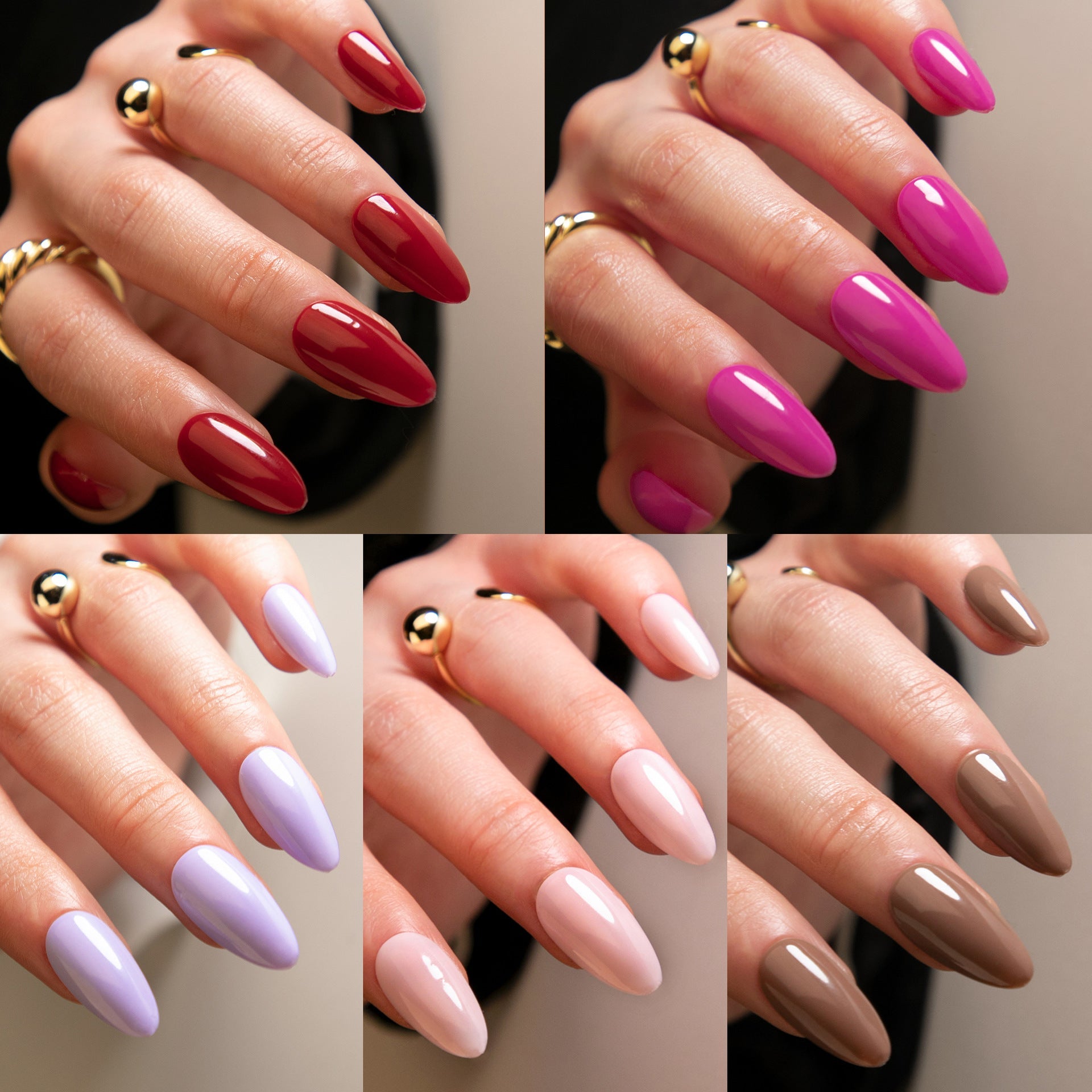 Popular color solid color manicure fake nail almond glossy wearable wearable nail removable nail piece£ü365nails